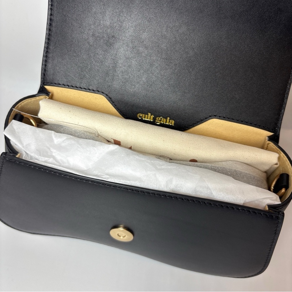 Cult Gaia Kazia Crossbody in Black – NWT Sculptural Leather + Gold Orbs - Picture 8 of 9
